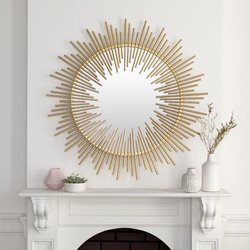 Surya Freda FRE-001 Gold 40"H x 40"W x 1"D Mirror