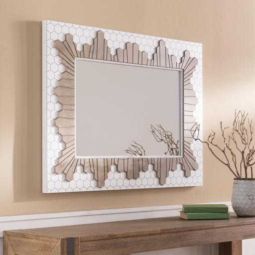 Surya Genaro GEN-001 White 40"H x 30"W x 2"D Mirror