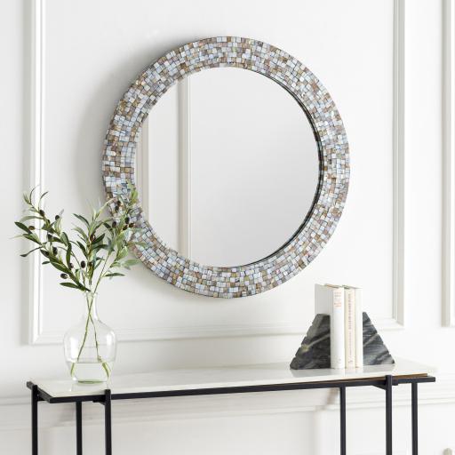 Surya Hornbrook HRN-002 Gray 32"H x 32"W x 1"D Mirror