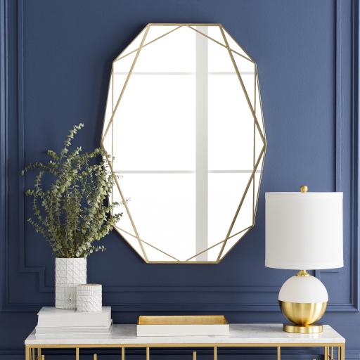 Surya Huntley HUT-001 Gold 39"H x 28"W x 1"D Mirror