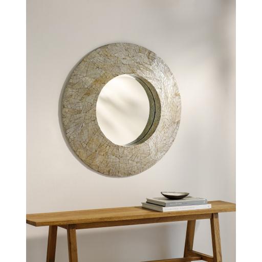 Surya Iridescent ISC-011 Cream 32"H x 32"W x 3"D Mirror