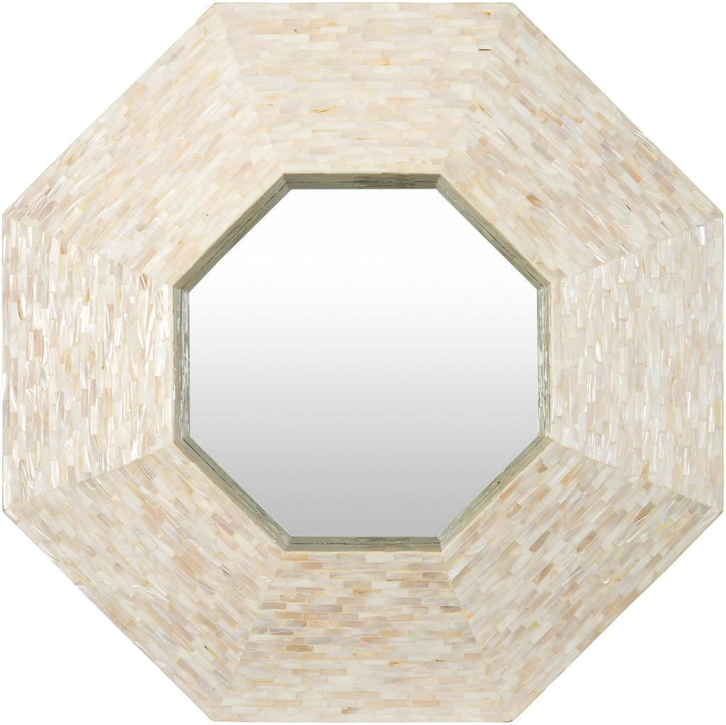 Surya Iridescent ISC-012 Ivory 32"H x 32"W x 4"D Mirror