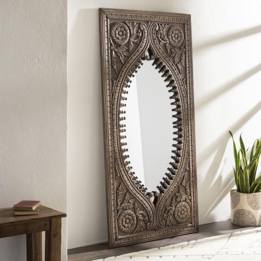 Surya Jodhpur JOD-002 Dark Brown 72"H x 36"W Mirror