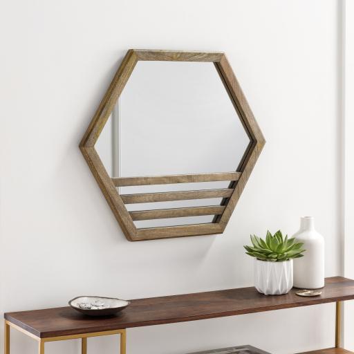 Surya Jorah JOH-002 Brown 23"H x 23"W Mirror