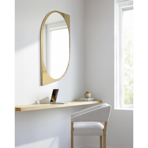 Surya Kangra NGR-001 Gold 40"H x 30"W x 1"D Mirror