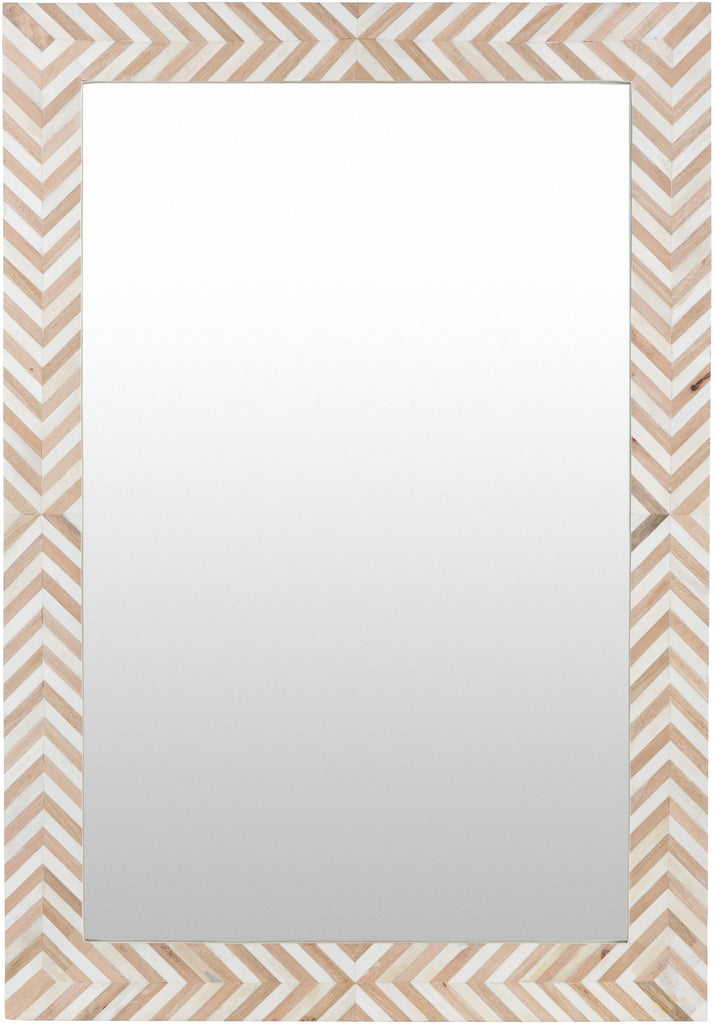 Surya Kathryn KAH-001 Brown White 39"H x 27"W x 2"D Mirror