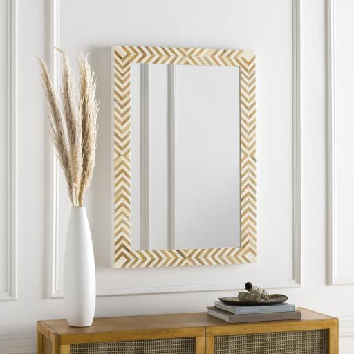 Surya Kathryn KAH-001 Brown White 39"H x 27"W x 2"D Mirror