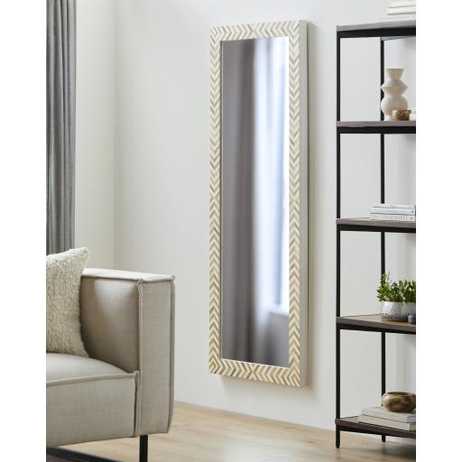 Surya Kathryn KAH-002 Brown White 68"H x 27"W x 2"D Mirror