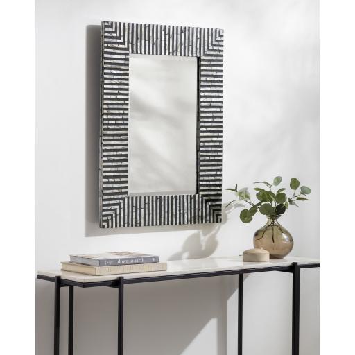 Surya Lharysa LYH-006 Black 32"H x 24"W x 1"D Mirror