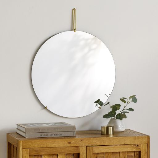 Surya Lunar LUN-001 Gold 31"H x 24"W x 0.25"D Mirror