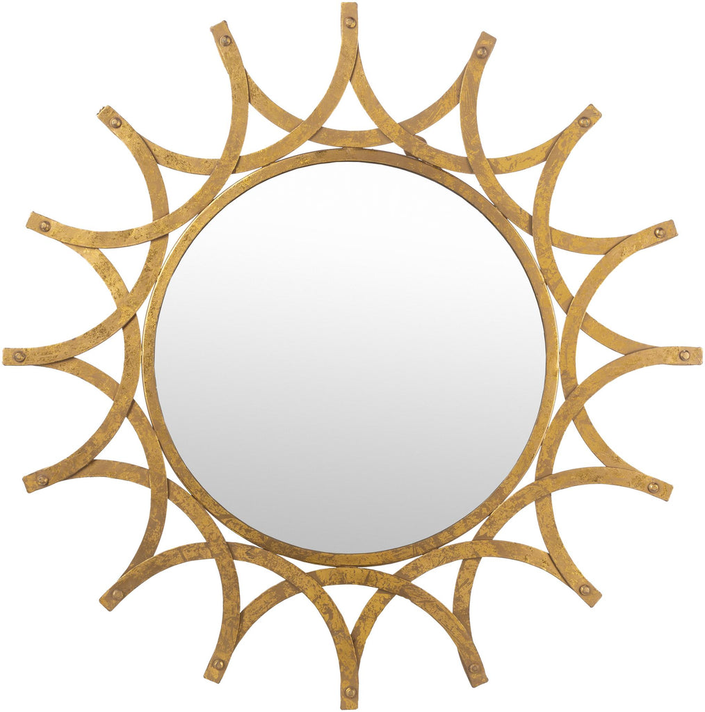 Surya Mestia MES-001 Gold 30"H x 30"W x 1"D Mirror