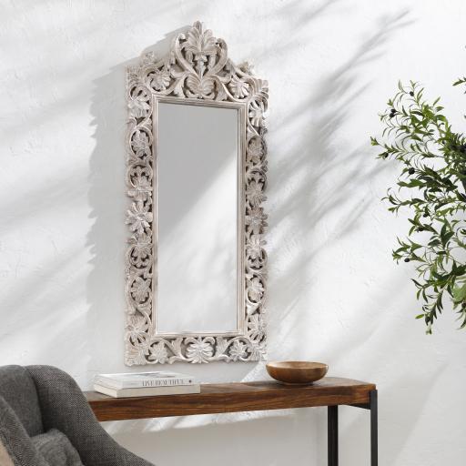 Surya Naomi NMI-002 White 53"H x 24"W x 2"D Mirror