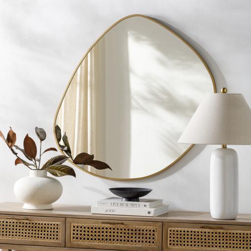 Surya Pebble PLE-002 Gold 29"H x 28"W x 1"D Mirror