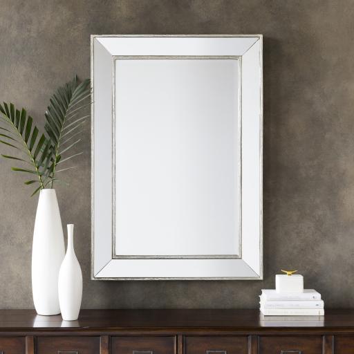 Surya Pemberton PBT-1100 Metallic - Silver 40"H x 28"W Mirror