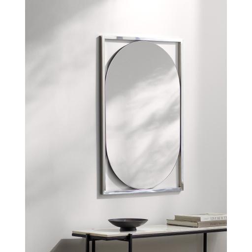 Surya Qayanat QAY-002 Metallic - Silver 36"H x 24"W x 1"D Mirror