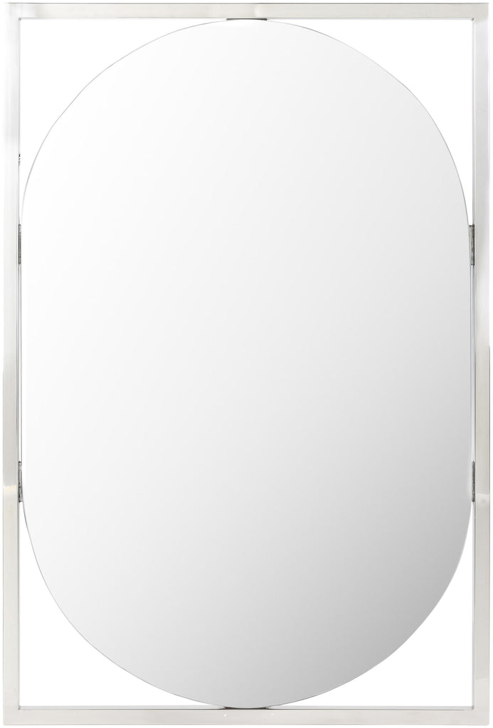 Surya Qayanat QAY-002 Metallic - Silver 36"H x 24"W x 1"D Mirror