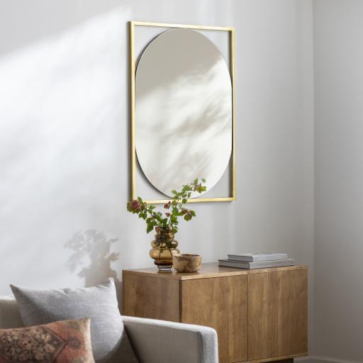 Surya Qayanat QAY-003 Gold 40"H x 30"W x 1"D Mirror