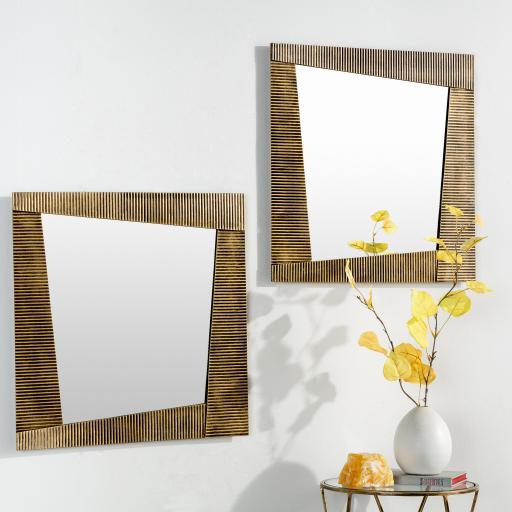 Surya Rendezvous RVZ-001 Gold 19"H x 19"W x 0.8"D, 19"H x 19"W x 0.8"D Mirror