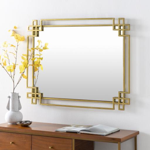 Surya Seth HTE-001 Gold 40"H x 30"W x 1"D Mirror