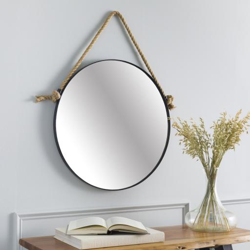 Surya Thaddeus THD-001 Black 30"H x 24"W x 1"D Mirror