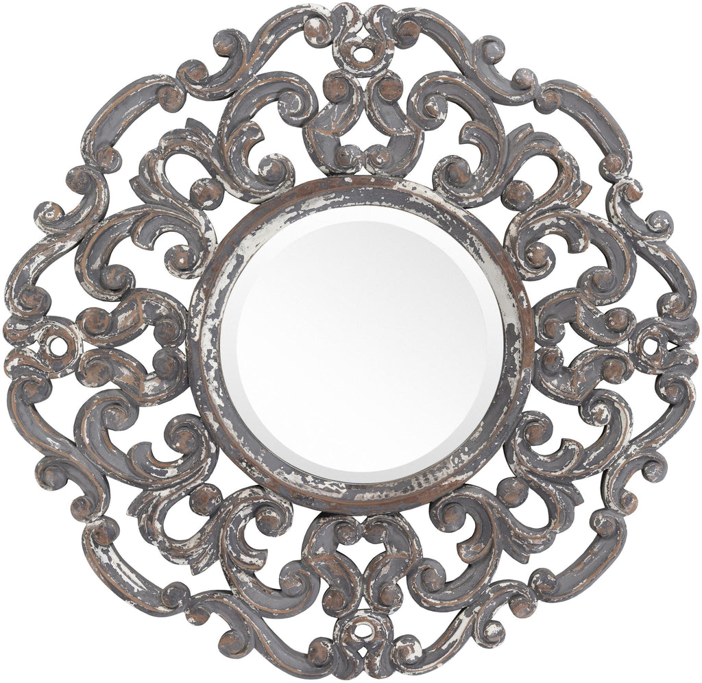 Surya Urvashi URV-002 Gray 24"H x 24"W Mirror