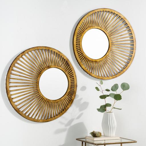 Surya Vision VIS-001 Gold 20"H x 20"W, x 0.8"D ,20"H x 20"W, x 0.8"D Mirror