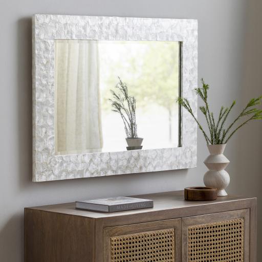 Surya Whitaker WTK-7203 White 40"H x 28"W x 1"D Mirror