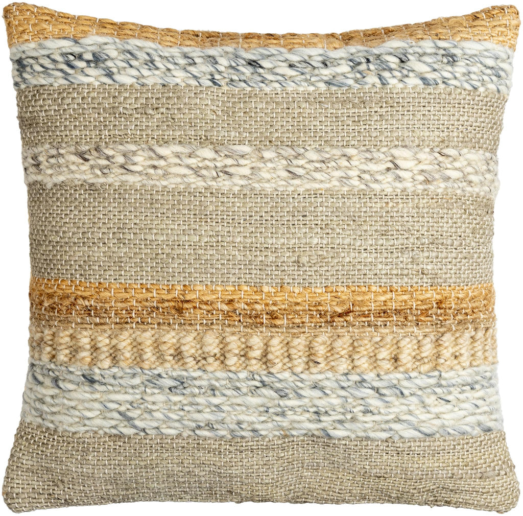 Surya Boundary BOU-002 Beige Light Blue 20"H x 20"W Pillow Cover