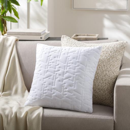 Surya Branched BCD-003 White 18"H x 18"W Pillow Cover