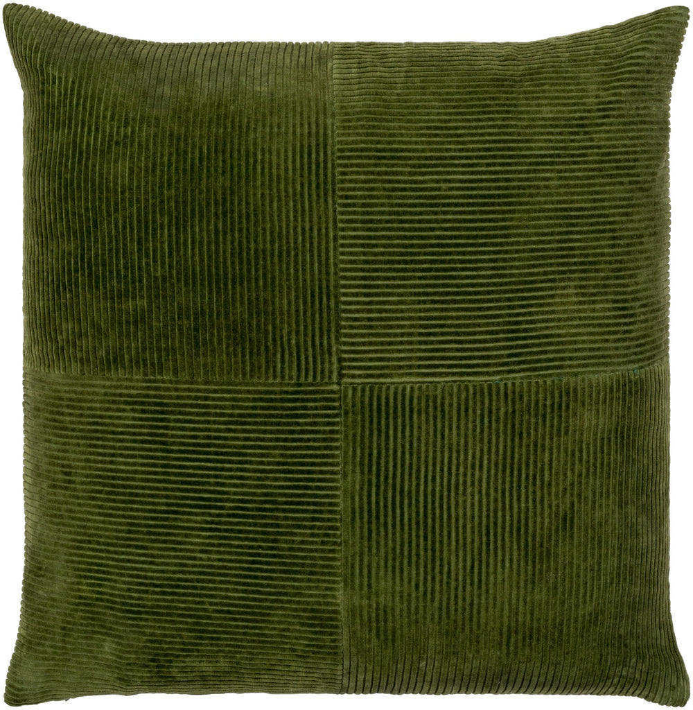 Surya Corduroy Quarters CDQ-004 Olive 18"H x 18"W Pillow Cover