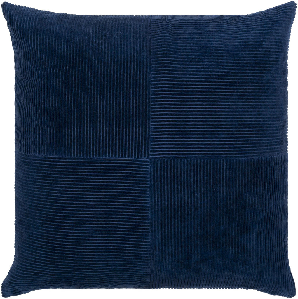 Surya Corduroy Quarters CDQ-005 Navy 18"H x 18"W Pillow Cover