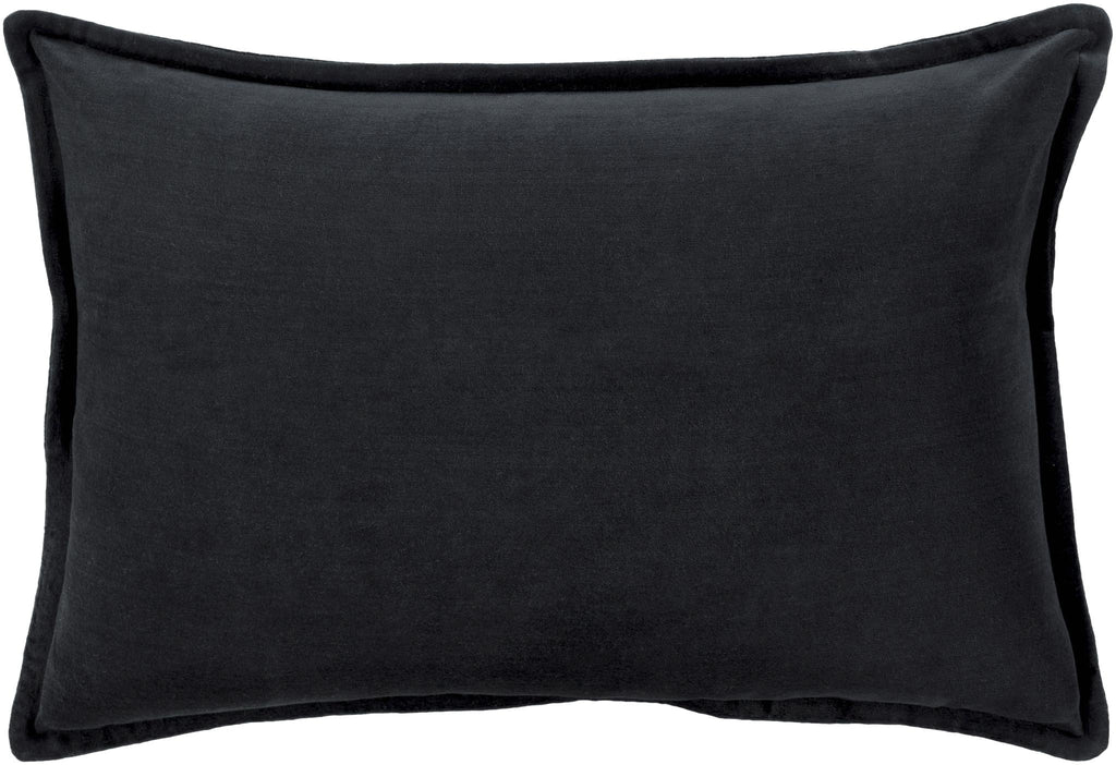 Surya Cotton Velvet CV-012 Black 13"H x 19"W Pillow Cover