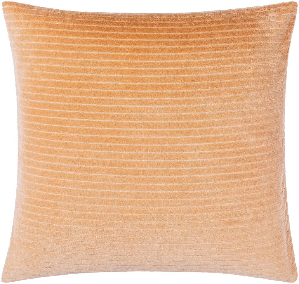 Surya Cotton Velvet Stripes CV-087 Camel 18"H x 18"W Pillow Cover