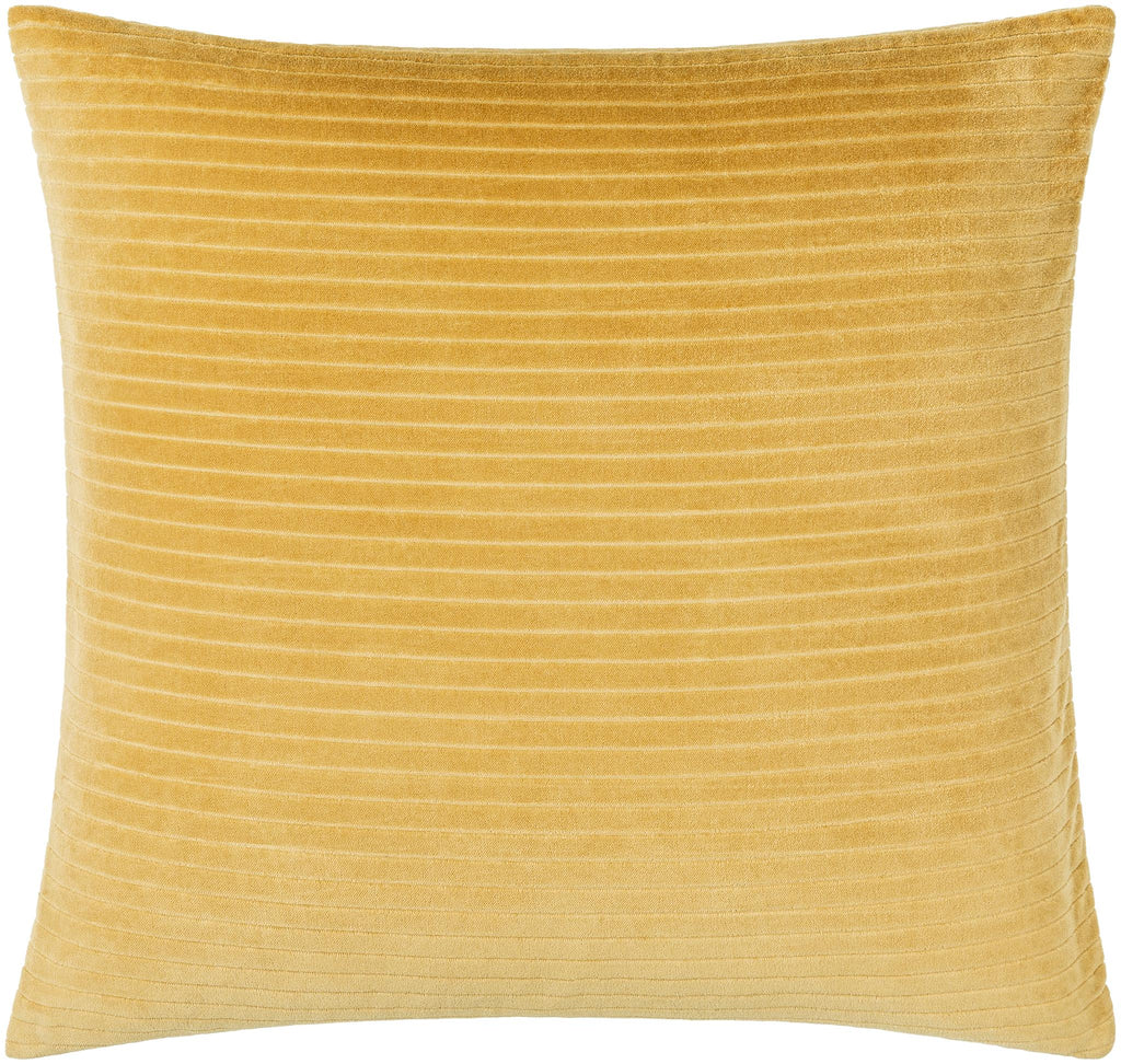 Surya Cotton Velvet Stripes CV-089 Mustard 18"H x 18"W Pillow Cover