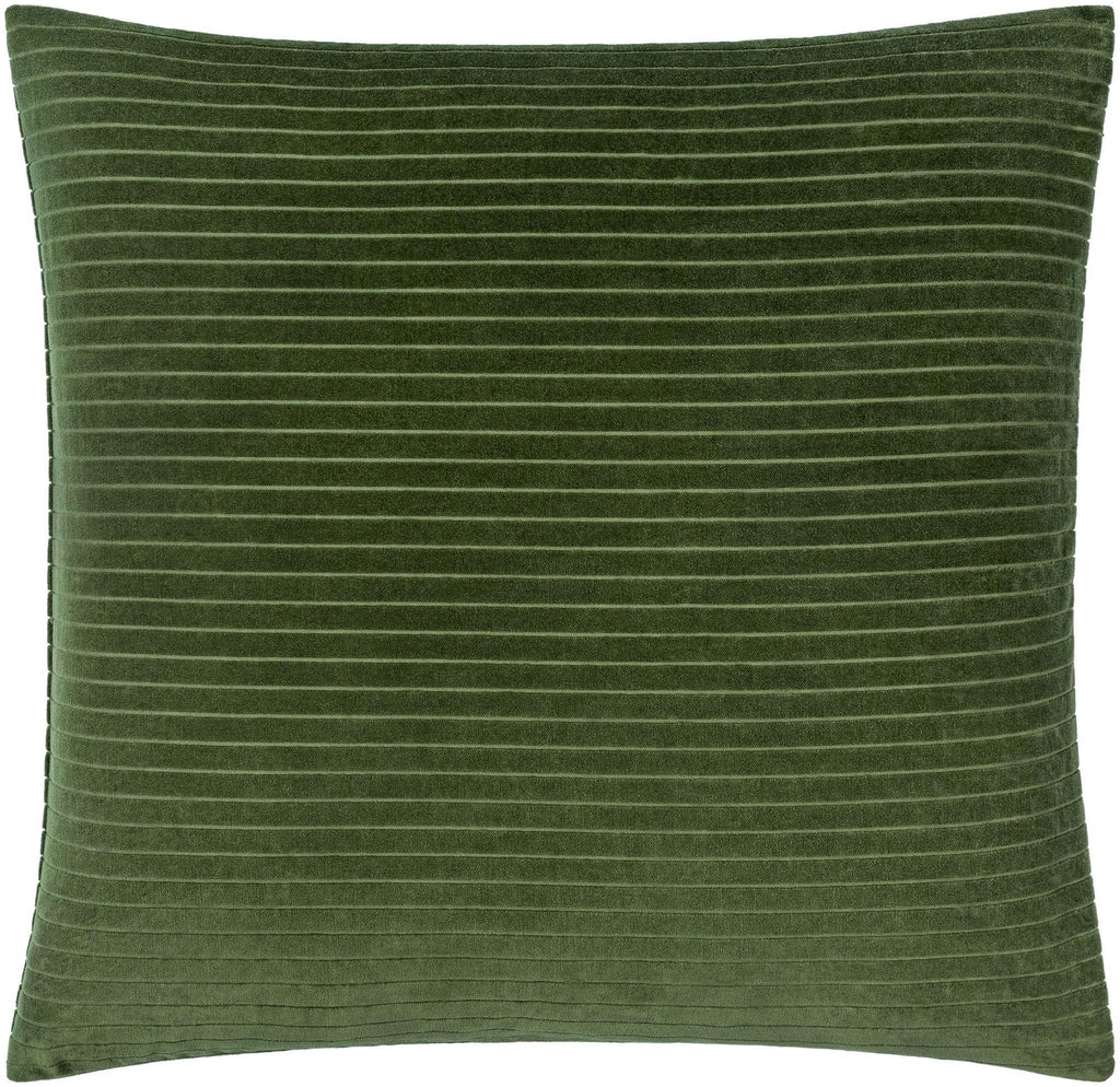 Surya Cotton Velvet Stripes CV-090 Olive 18"H x 18"W Pillow Cover