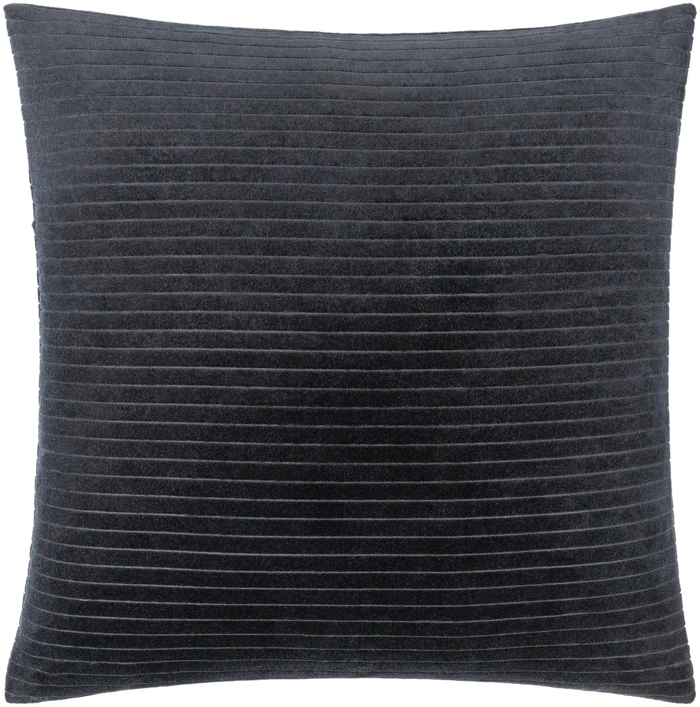 Surya Cotton Velvet Stripes CV-092 Ink Blue 18"H x 18"W Pillow Cover