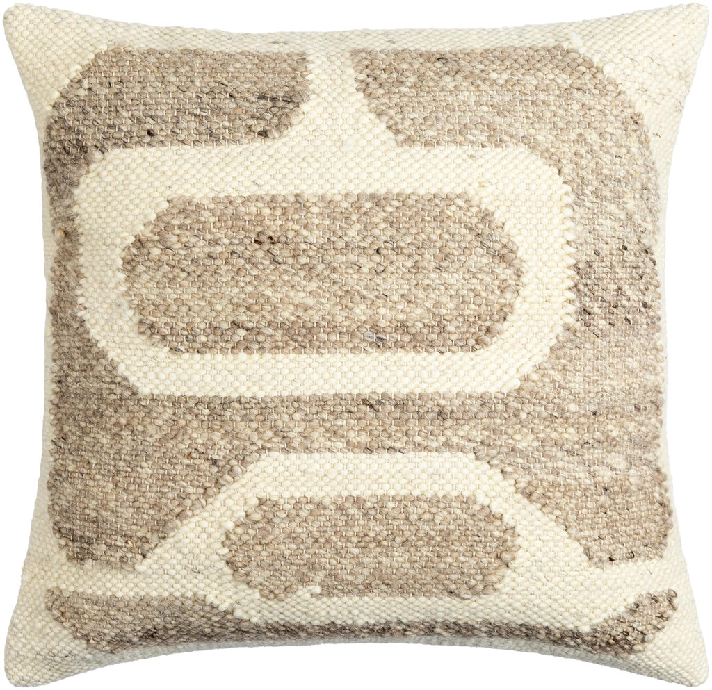 Surya Deccan Traps DTP-003 Beige Light Brown 18"H x 18"W Pillow Cover