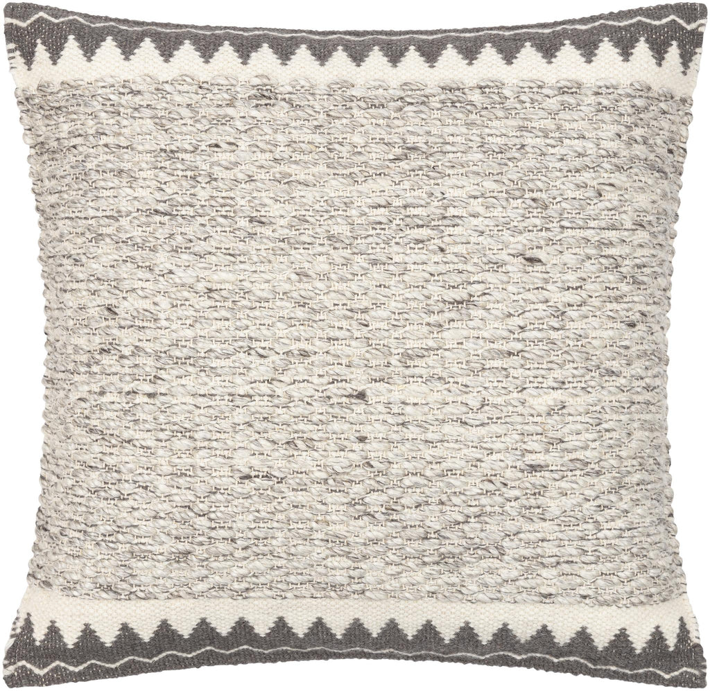 Surya Faroe FAO-003 Charcoal Cream 14"H x 22"W Pillow Cover