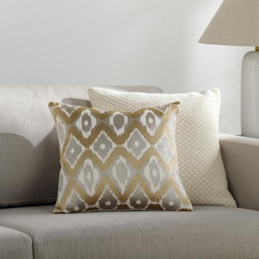 Surya Ikat Luxe IKL-002 Ivory Light Gray 18"H x 18"W Pillow Cover