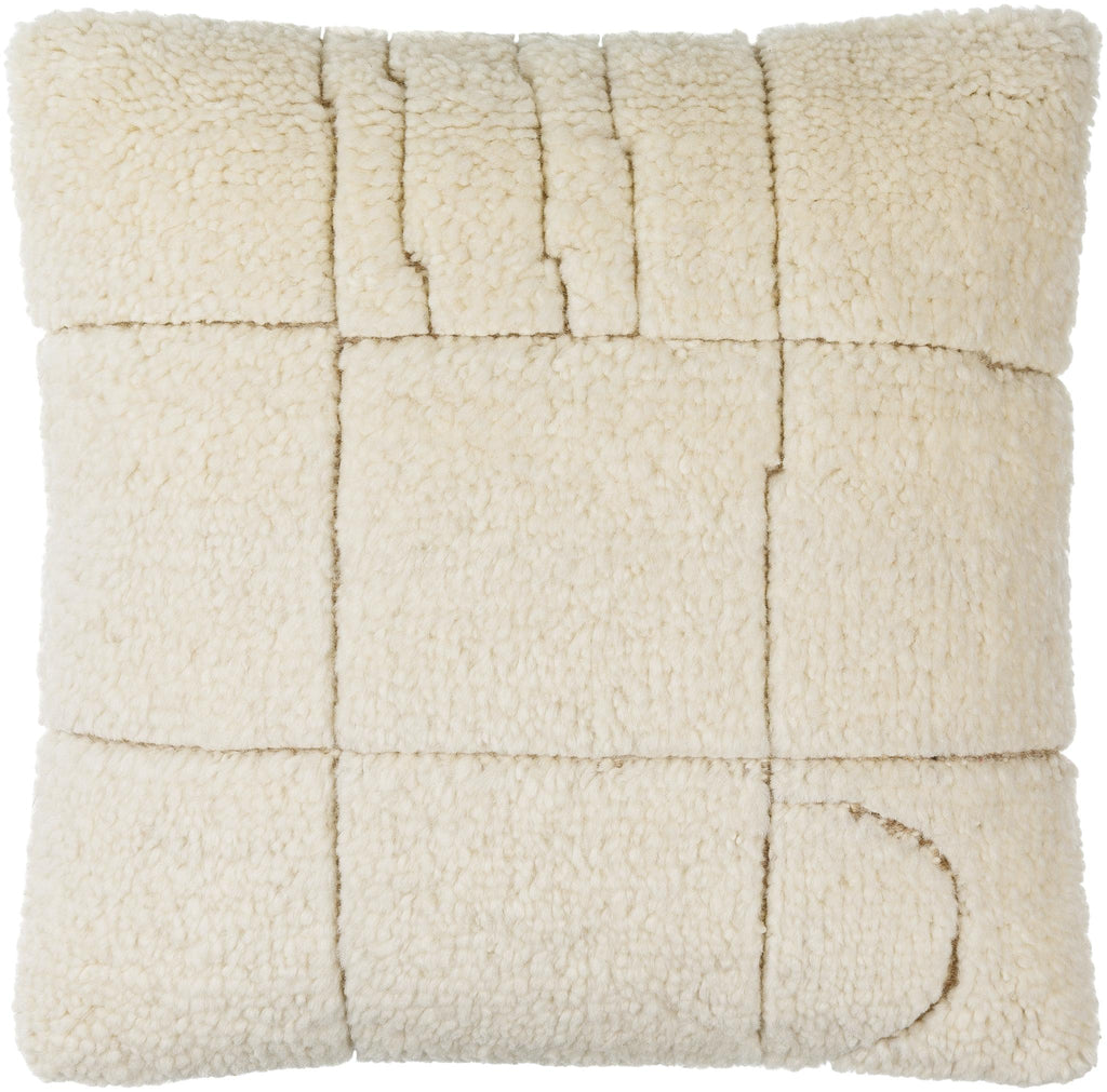 Surya Jakob JKB-003 Cream 20"H x 20"W Pillow Cover