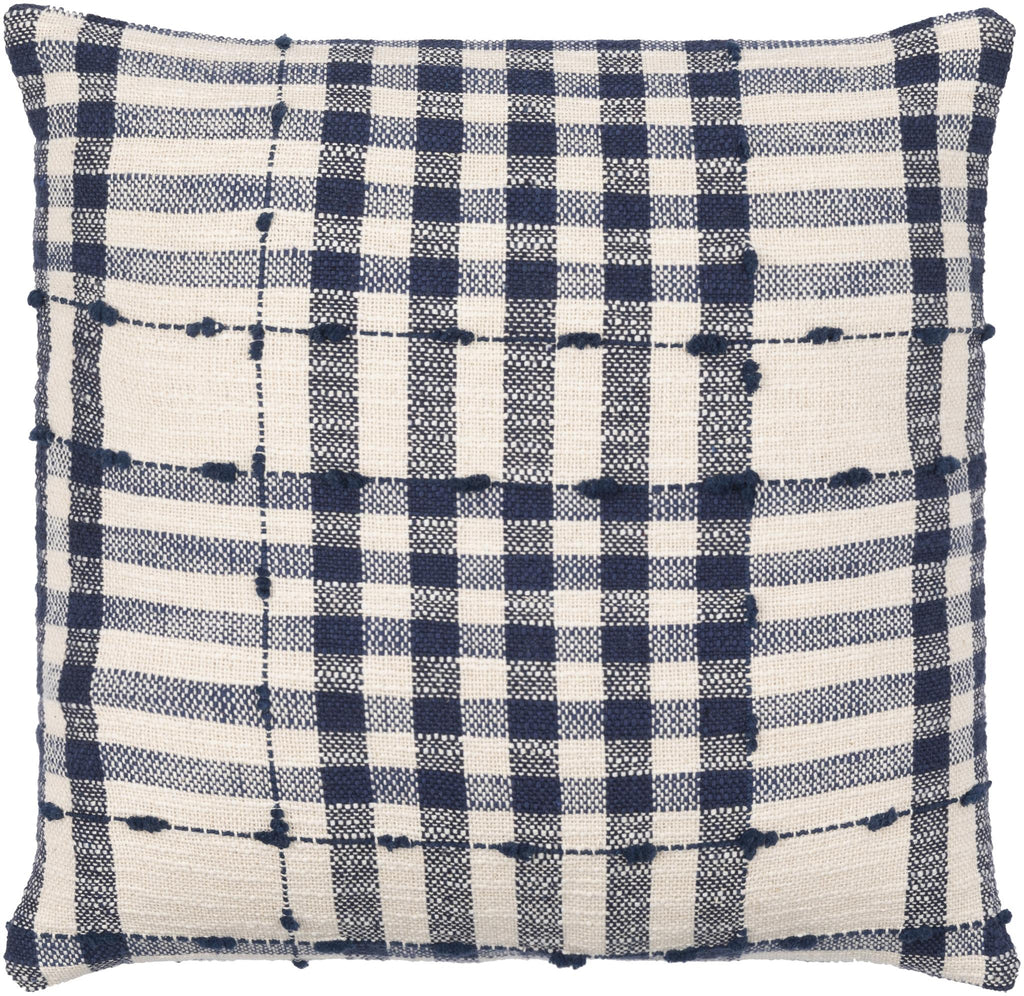 Surya Kellan KAN-001 Cream Dark Blue 20"H x 20"W Pillow Cover