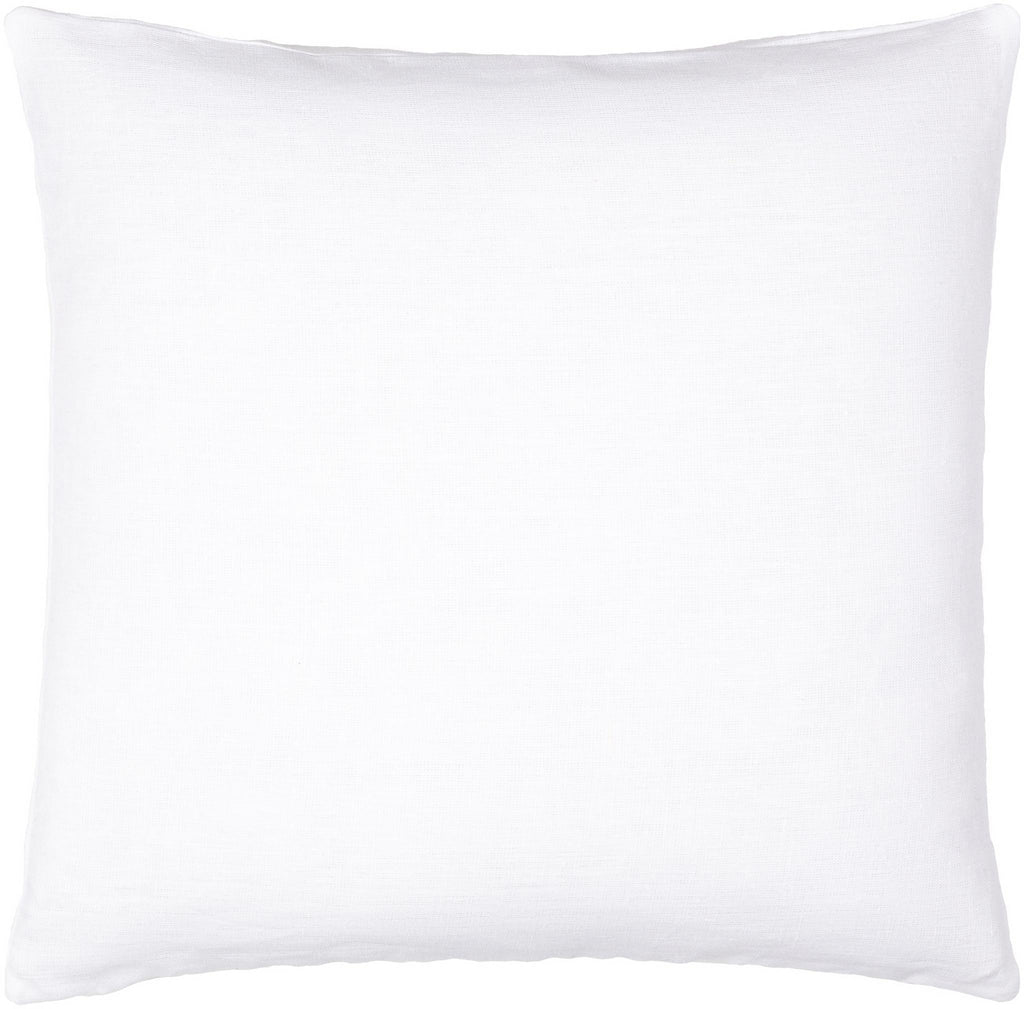 Surya Linen Solid LSL-003 White 18"H x 18"W Pillow Cover