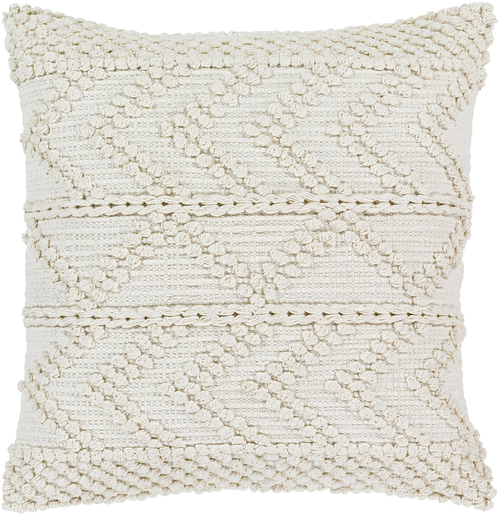 Surya Merdo MDO-001 Cream White 18"H x 18"W Pillow Cover