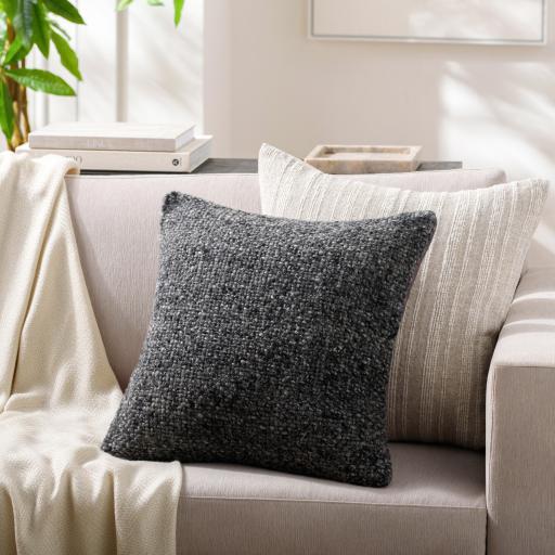 Surya Murphy MPY-004 Black Gray 18"H x 18"W Pillow Cover