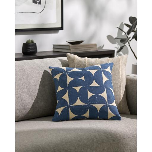 Surya Natur NTR-003 Dark Blue Light Beige 13"H x 20"W Pillow Cover