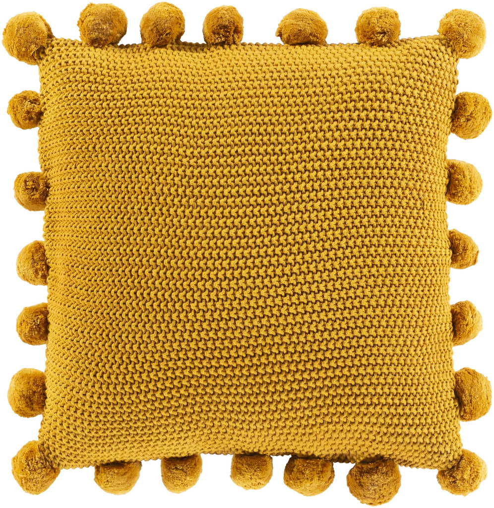 Surya Pomtastic POM-001 Mustard 18"H x 18"W Pillow Cover