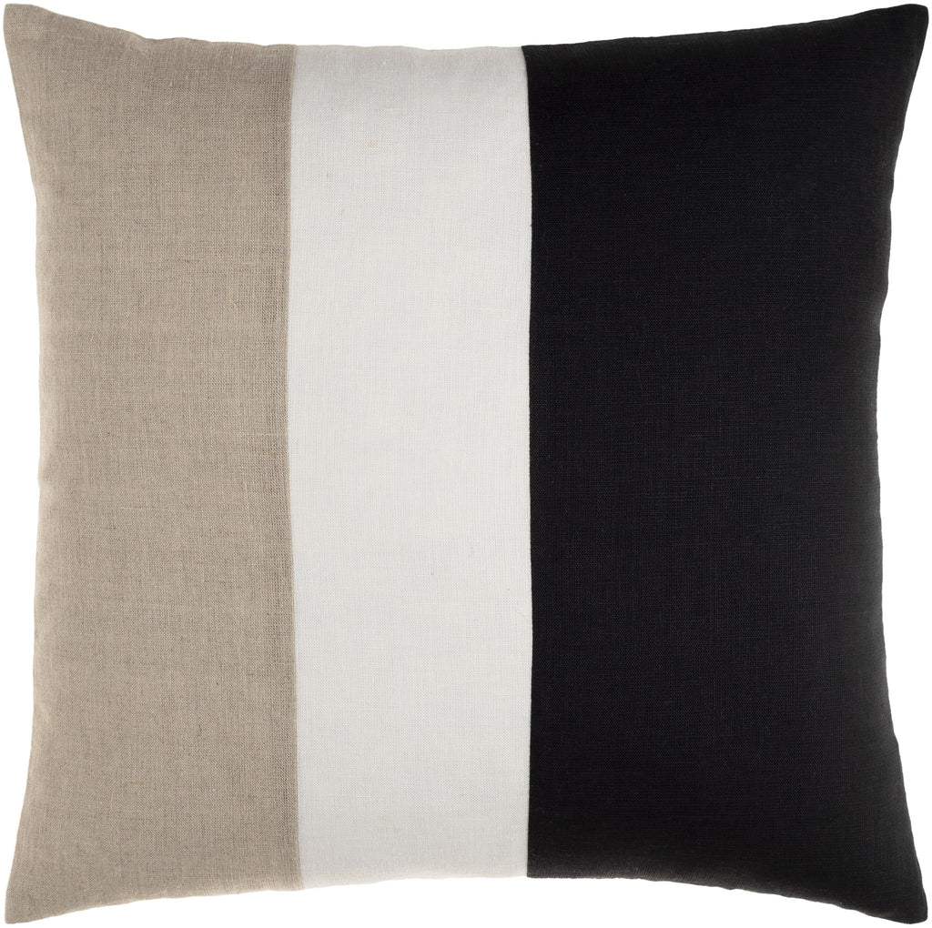 Surya Roxbury RXB-003 Black Cream 18"H x 18"W Pillow Cover