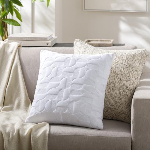 Surya Semicircle SMC-003 White 18"H x 18"W Pillow Cover