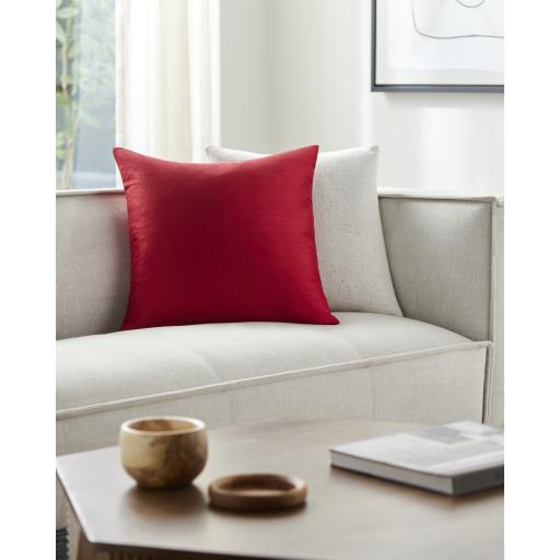 Surya Solid Luxe HH-035 Red 22"H x 22"W Pillow Cover