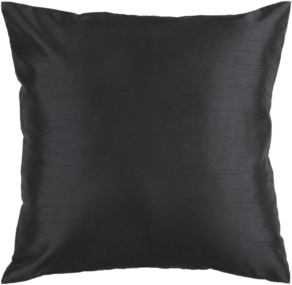 Surya Solid Luxe HH-037 Black 18"H x 18"W Pillow Cover
